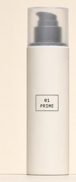 PRIME bottle — Cleanser, shown at true scale relative to the other steps